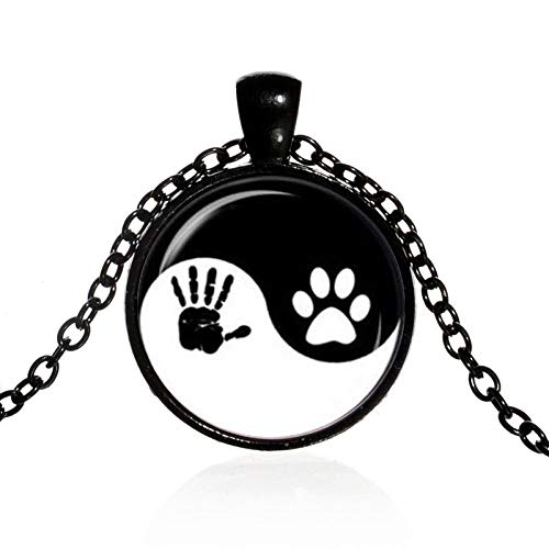 TTDAltd Collar Collar De Huellas De Manos Y Huellas Tai Chi Yin Yang Mascota Humana Perro Paw Print Fotos Colgante Amigos Joyería-Estilo 9