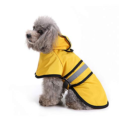 TUOTANG Chubasquero para Perros Impermeable para Mascotas Poncho de Ropa para Perros, Impermeable, Ligero, Reflectante,Amarillo,X-Large