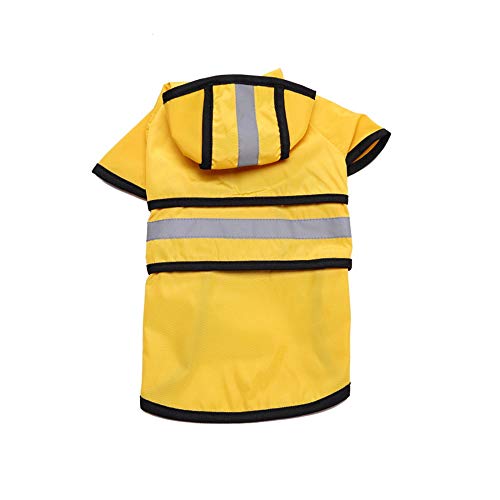 TUOTANG Chubasquero para Perros Impermeable para Mascotas Poncho de Ropa para Perros, Impermeable, Ligero, Reflectante,Amarillo,X-Large