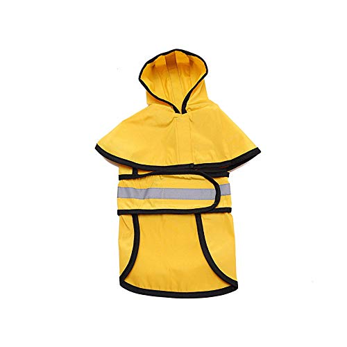 TUOTANG Chubasquero para Perros Impermeable para Mascotas Poncho de Ropa para Perros, Impermeable, Ligero, Reflectante,Amarillo,X-Large