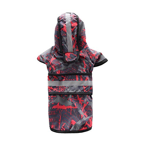 TUOTANG Chubasquero para Perros Impermeable para Mascotas Poncho de Ropa para Perros, Impermeable, Ligero, Reflectante,Rojo 1,Medium