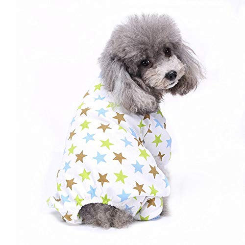 TUOTANG Ropa para Mascotas Ropa para Perros Pijama de Algodón de Cuatro Patas Ropa para Mascotas de Punto Ropa de casa Pijamas,Blanco 6,Small