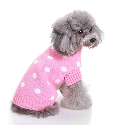 TUOTANG Suéter de Perro Suéter de Navidad para Mascotas Ropa para Mascotas de Cuello Alto de Punto Suéter Perro Suéter,Color 5,Medium