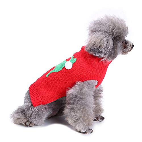 TUOTANG Suéter Ropa para Mascotas Ropa para Perros con Cuello Alto y Rayas Christmas Snowflake Dog Sweater Otoño e Invierno,Color 12,XL