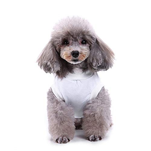 TUOTANG Suministros para Mascotas Ropa para Perros Chaleco Color Sólido Ropa de Verano para Mascotas Camiseta,T Blanca,S