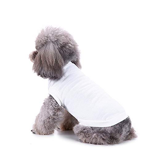 TUOTANG Suministros para Mascotas Ropa para Perros Chaleco Color Sólido Ropa de Verano para Mascotas Camiseta,T Blanca,S