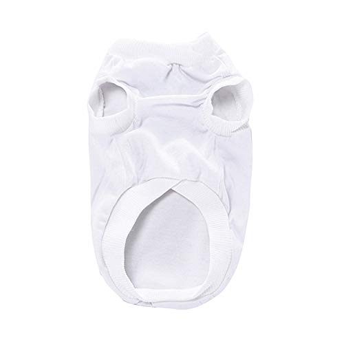 TUOTANG Suministros para Mascotas Ropa para Perros Chaleco Color Sólido Ropa de Verano para Mascotas Camiseta,T Blanca,S