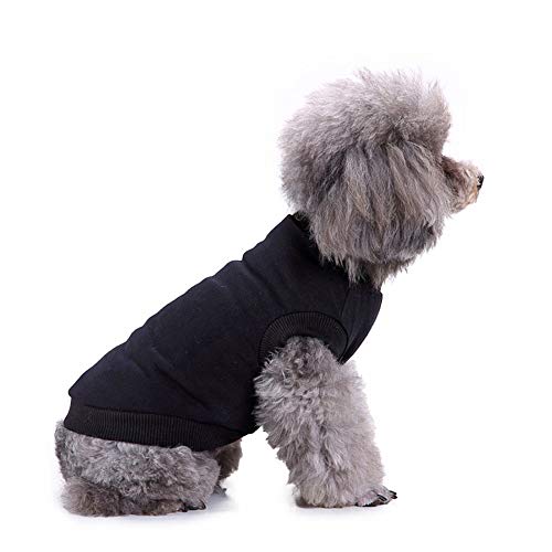 TUOTANG Suministros para Mascotas Ropa para Perros Chaleco Color Sólido Ropa de Verano para Mascotas Camiseta,T Negro,M