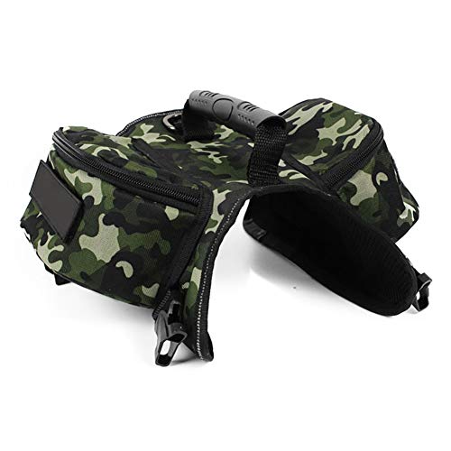 TUYU Mochila para perro Impermeable 2 en 1 Arnés de chaleco para bolsa de silla de montar para mochilero, excursionismo, viaje, traje para perros pequeños, medianos y grandes TYDC237 (L, Camo Green)