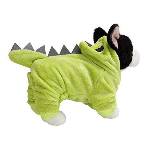 TWBB Ropa para Mascotas, Lindo Dinosaurio con Capucha Ropa para Mascota Perro Gato Manga Larga Abrigo Invierno Cálido Divertido Cachorro Disfraz para Yorkshire Terrier Chihuahua, XS-XL