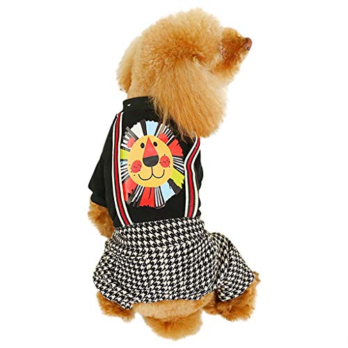 TWBB Ropa Perro Pequeño, Invierno Moda Impreso Sudadera para Perros, Pata de Gallo de Mono, Abrigo de Cachorro Gatos Mascota Yorkshire Chihuahua,Perros Accesorios, XS-XL