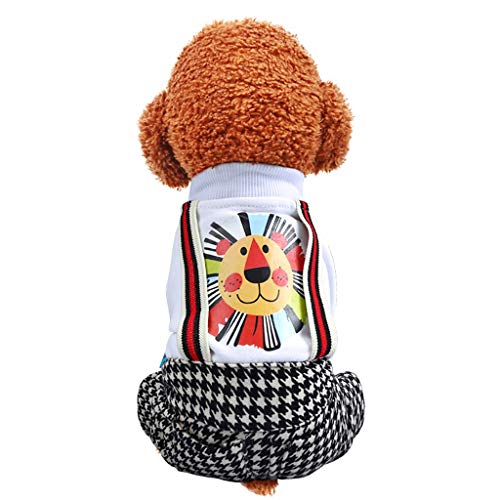 TWBB Ropa Perro Pequeño, Invierno Moda Impreso Sudadera para Perros, Pata de Gallo de Mono, Abrigo de Cachorro Gatos Mascota Yorkshire Chihuahua,Perros Accesorios, XS-XL