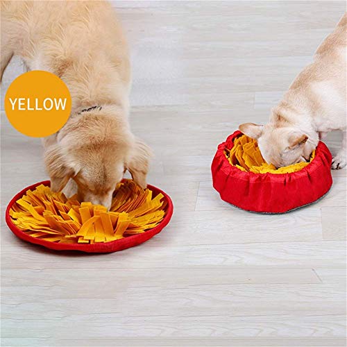 TXDIRECT Alfombra Olfativa Perros Snuffle Mat Tapete para Perros Perro Juegos Estera de Snuffle de liberación de estrés Tapete de Entrenamiento para Cachorros Yellow