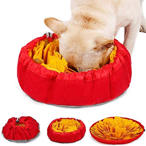 TXDIRECT Alfombra Olfativa Perros Snuffle Mat Tapete para Perros Perro Juegos Estera de Snuffle de liberación de estrés Tapete de Entrenamiento para Cachorros Yellow