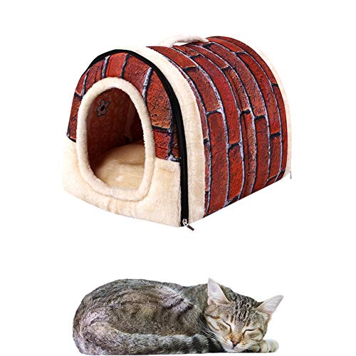 TXDIRECT Caseta Perro Interior Cama Gato Cueva Gatito Cama Mascota Cueva De Peluche Cama del Perro Perro Camas Perro sofá Cama Esponjoso Gato Cama Vintage