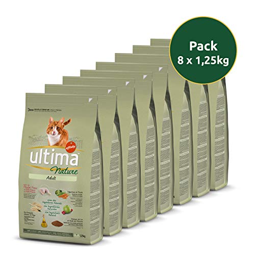 Ultima Nature Pienso para Gatos con Pollo, Pack de 8 x 1.25kg - Total: 10kg