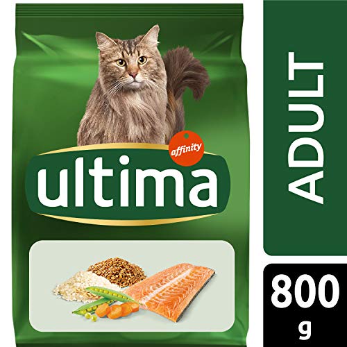 ultima Pienso para Gatos Adultos con Salmón, Pack de 8 x 800g - Total: 6.4kg