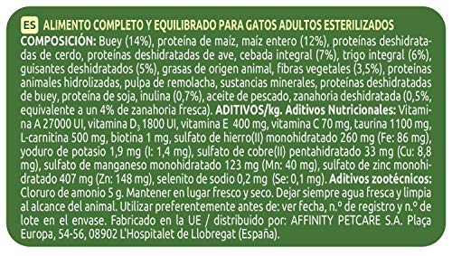 ultima Pienso para Gatos Esterilizados Adultos con Buey, Pack de 8 x 800g - Total: 6.4kg