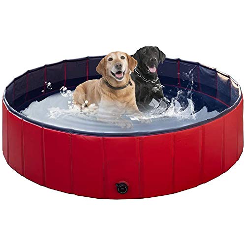 UNIIKE Perro Plegable Piscina de plástico Duro Plegable para Mascotas Bañera de Perrito Gatos pequeños Perros y niños,63in