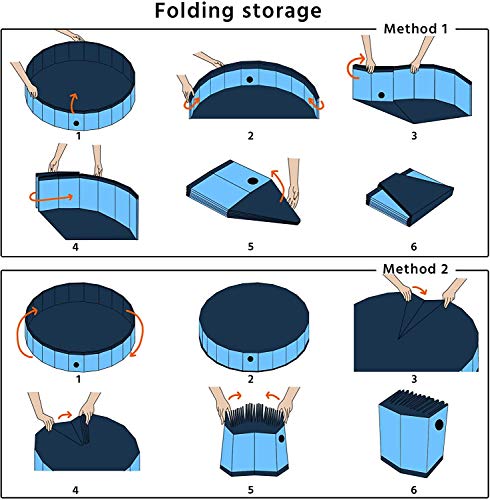 UNIIKE Plegable de plástico Duro del Perro del bebé Kiddie de baño para Mascotas Piscina Perro Plegable Animal doméstico de baño de hidromasaje Piscina para niños para niños Animales Perros Gatos,L