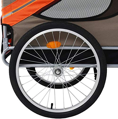 UOUM Remolque de Bicicleta para Perros Naranja y Gris/Rojo y Negro, BIC Remolque en Perros, remolques de Bicicletas para Trailer admiten Bicicletas, remolques Animal, Perro Remolque,Orange and Gray