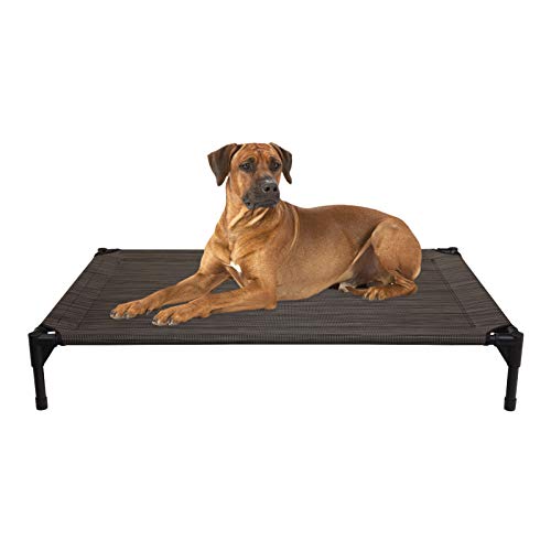 Veehoo Cama Perro Refrescante - Cama Elevada para Mascotas Anticalor y Antidesgarra en Verano, L, Marrón