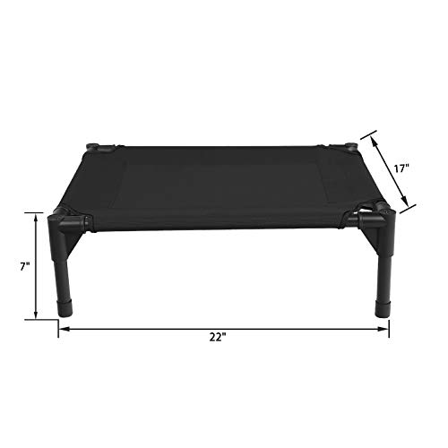 Veehoo Cama Perro Refrescante - Cama Elevada para Mascotas Anticalor y Antidesgarra en Verano, S, Negro