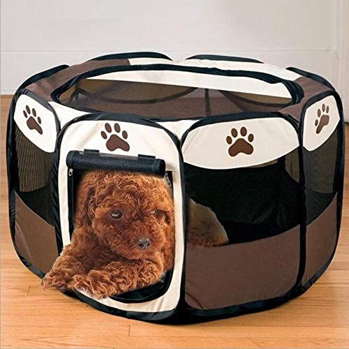 Venta clearancbaskets portátil extraíble for la tienda de perro plegable animal doméstico del perro del gato de casa de perro jaula Carpa del perrito de la perrera Fácil Operación octogonal Valla