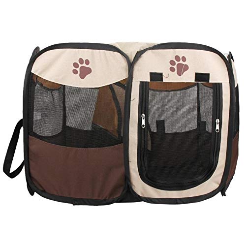 Venta clearancbaskets portátil extraíble for la tienda de perro plegable animal doméstico del perro del gato de casa de perro jaula Carpa del perrito de la perrera Fácil Operación octogonal Valla