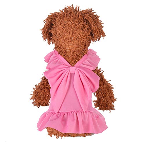 Vestido para Perro y Gato, Falda Tutú de Princesa con Bowknot para Perros, Color SóLido, Ropa de Verano y Primavera, Vestidos de Fiesta de Boda Disfraces para Mascotas Yorkshire Chihuahua