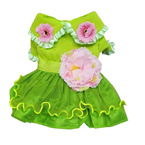 Vestidos de Encaje para Perro y Gato, Vestido de Tul para Fiesta de Boda de Cumpleaños, Falda de La Torta de Floral, Vestido de Tutú de Verano y Primavera, Ropa para Mascotas Pequeños