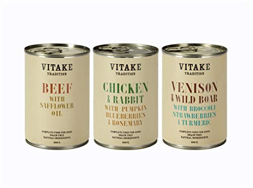 VITAKE Tradition I Alimento Húmedo Completo para Perros Adultos I con Carne Fresca I Ingredientes Naturales I Sin Cereales I Hipoalergénico I Pack 3 bandejas (6 latas/Bandeja)