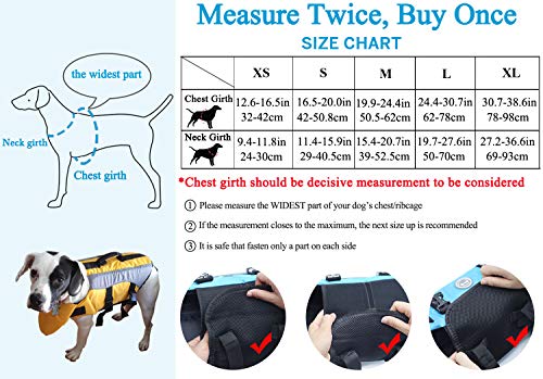 VIVAGLORY Chaleco Salvavidas para Perros con Flotador Delantero, Perros Seguridad Natación Ropa, Amarillo Brillante, XS