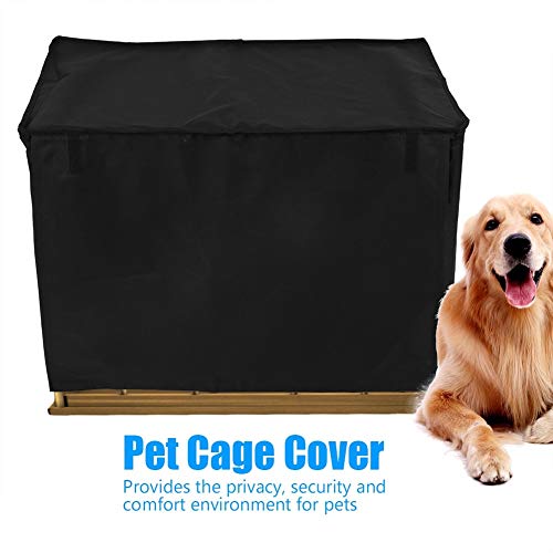 Vobor Cubiertas de la Jaula del Perro - Cubierta de la Jaula del Perro Cubierta de la Cama del Perro Pet Animal Crate Covering Cloth Window Impermeable Open Pet House Black