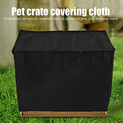 Vobor Cubiertas de la Jaula del Perro - Cubierta de la Jaula del Perro Cubierta de la Cama del Perro Pet Animal Crate Covering Cloth Window Impermeable Open Pet House Black