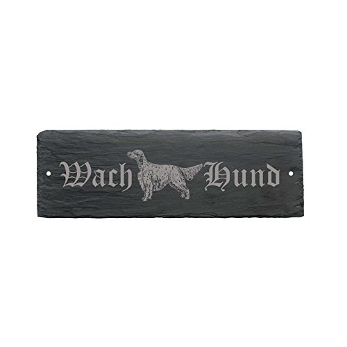 wetterfestes – Rótulo « Wachhund English Setter » para puerta (perro 22 x 8 cm – Perro Dog