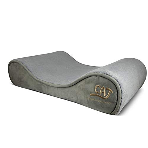 WEWE Cama De Perros Colchón De La Cuna Cama para Mascotas,ortopédico Ergonómico Luxe Lounger Cubierta Extraíble para Perros & Gatos-Gris 60x37x14cm(24x15x6inch)