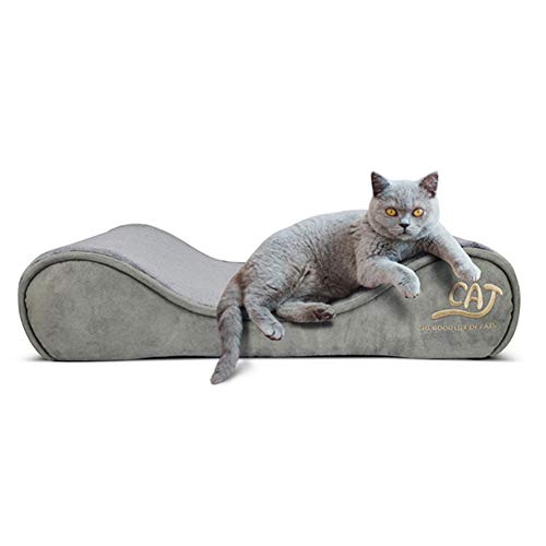 WEWE Cama De Perros Colchón De La Cuna Cama para Mascotas,ortopédico Ergonómico Luxe Lounger Cubierta Extraíble para Perros & Gatos-Gris 60x37x14cm(24x15x6inch)