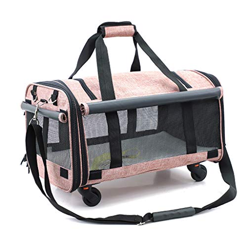 Whinop transportin Perro con Ruedas transportin Gato Avion homologado Mochila Mediano Mochila Gato Transparente Cruz Diagonal