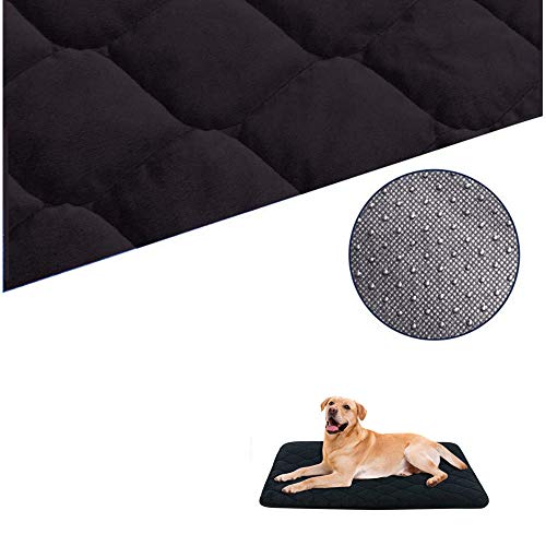 WLDOCA Cama para Perro,Cojín de casa de Lujo y Duradero,Colchón Antideslizante y Lavable para Perros (Negro, tamaño Mediano)