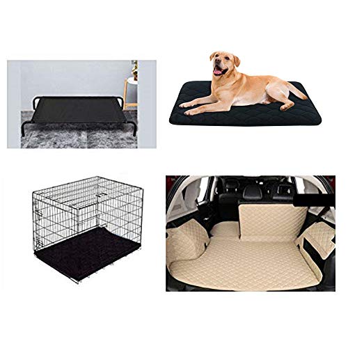 WLDOCA Cama para Perro,Cojín de casa de Lujo y Duradero,Colchón Antideslizante y Lavable para Perros (Negro, tamaño Mediano)