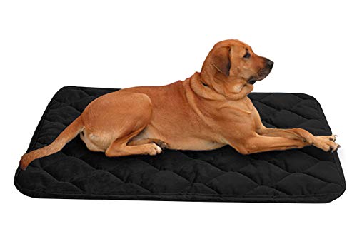 WLDOCA Cama para Perro,Cojín de casa de Lujo y Duradero,Colchón Antideslizante y Lavable para Perros (Negro, tamaño Mediano)