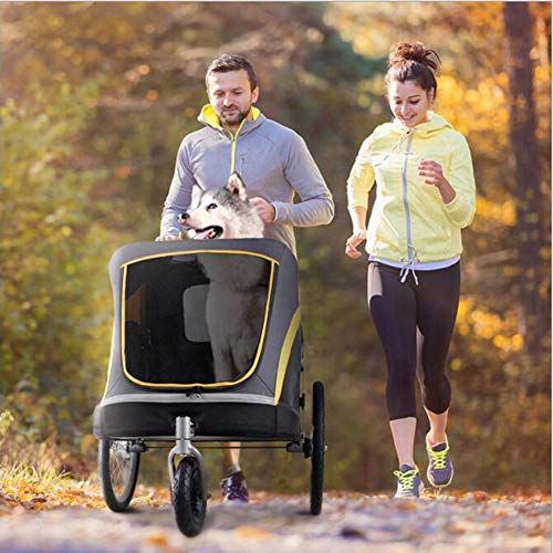 WLDOCA Happy Trailer Pet Stroller Load 50 Kg con 3 Neumáticos Inflables Se Conectan A Bicicleta para Mascotas Cochecitos para Viajes 100X78x96 Cm