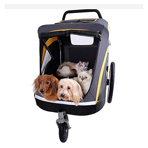 WLDOCA Happy Trailer Pet Stroller Load 50 Kg con 3 Neumáticos Inflables Se Conectan A Bicicleta para Mascotas Cochecitos para Viajes 100X78x96 Cm