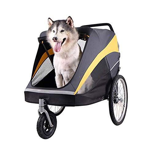 WLDOCA Happy Trailer Pet Stroller Load 50 Kg con 3 Neumáticos Inflables Se Conectan A Bicicleta para Mascotas Cochecitos para Viajes 100X78x96 Cm