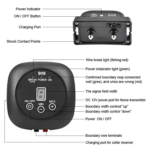 Wodondog Sistema de Valla para Perros Cerca Eléctrica para Perros, Sistema Anti-Escape, Cable de 300 m