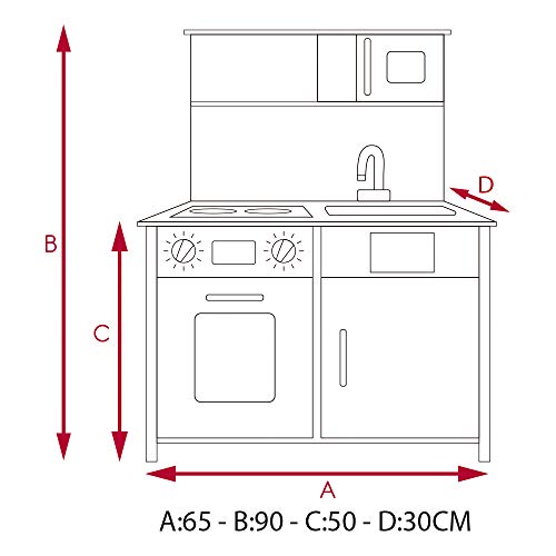 WOOMAX - Cocina de madera con accesorios, luz y sonido (ColorBaby 49026)