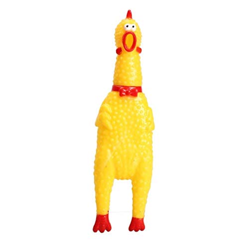 wuxing Venta de Juguetes para Mascotas 16 cm de Goma Amarilla llanto de Pollo Pollo Mascota Perro Juguete Cachorro Masticar chirriante Juguete de ventilación, Amarillo, 16 cm