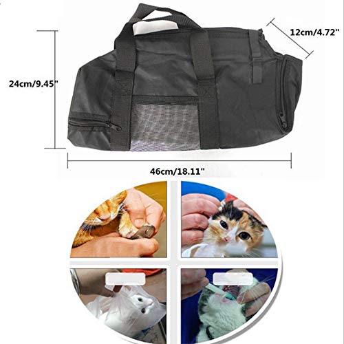 WXLSQ Bolsa del Bolso del Gato Multifuncional, hogar práctica Bolsa de contención portátil, cortaúñas Gato Limpia Belleza Bolsa de Tela Oxford Transpirable Suministros para Mascotas Fijo