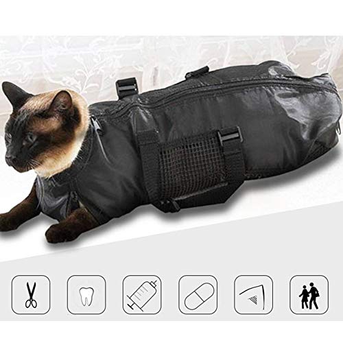 WXLSQ Bolsa del Bolso del Gato Multifuncional, hogar práctica Bolsa de contención portátil, cortaúñas Gato Limpia Belleza Bolsa de Tela Oxford Transpirable Suministros para Mascotas Fijo